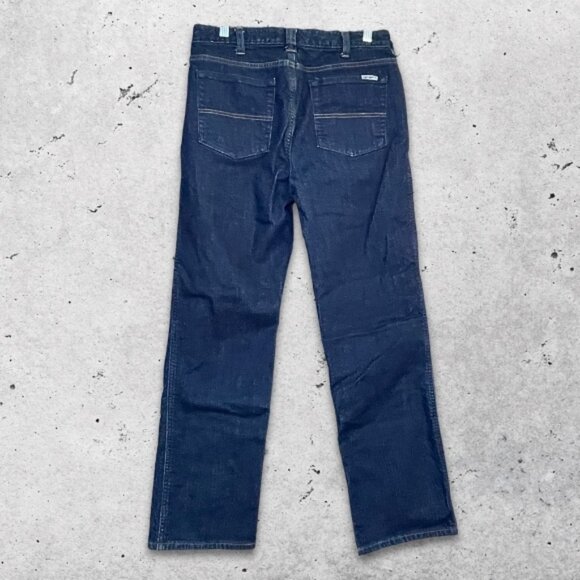 Carhartt Jeans Original Fit Straight Leg Flannel Lined Denim Dark Wash 10 Short - Picture 2 of 9